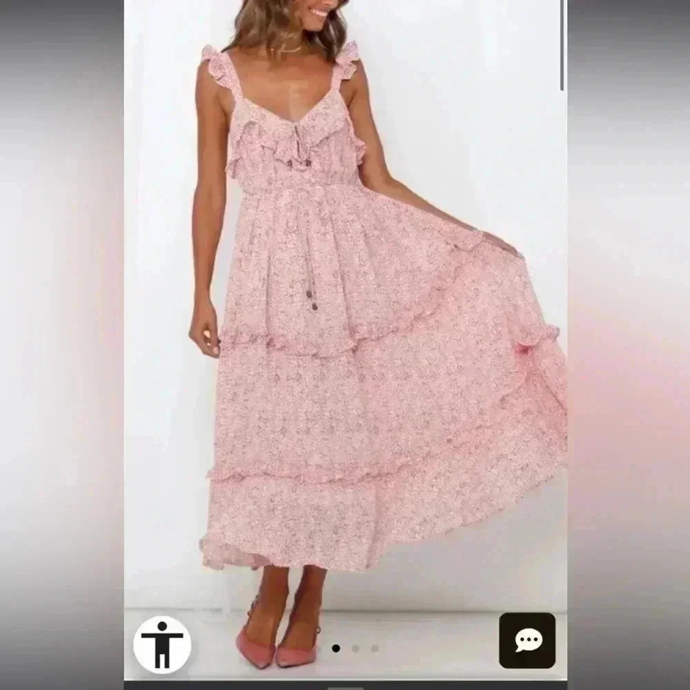 INDIKAH by angel biba ruffle cottagecore sundress in size small